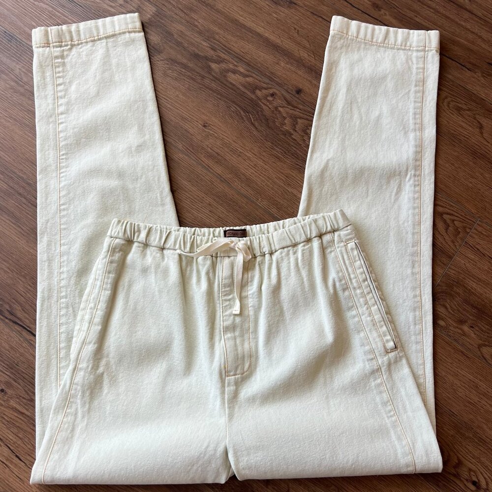 Richard Chai Bleached Cotton Drawstring‎ Pants Minimalist Tapered Size 30 NEW